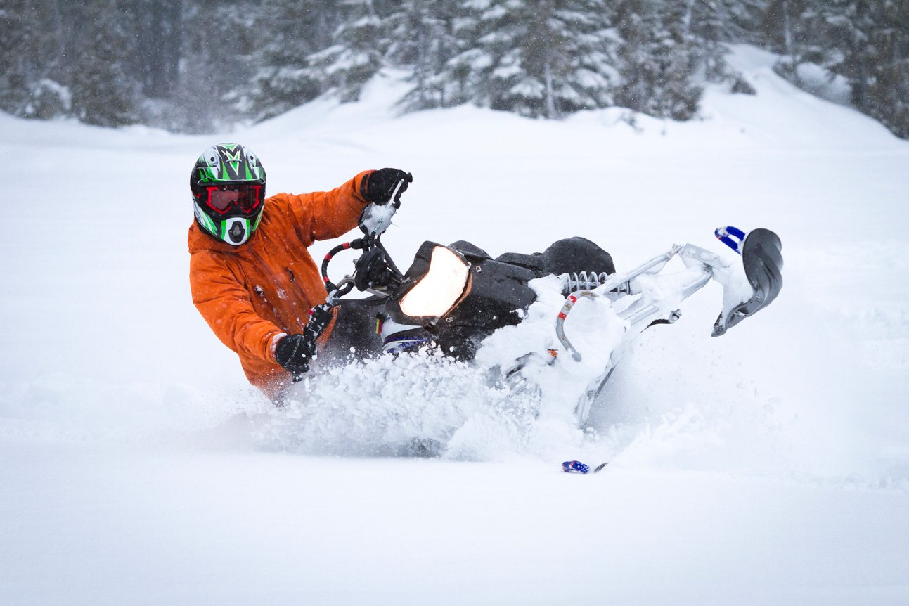 Snowmobiling.